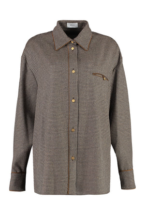 Long sleeve wool blend shirt-0